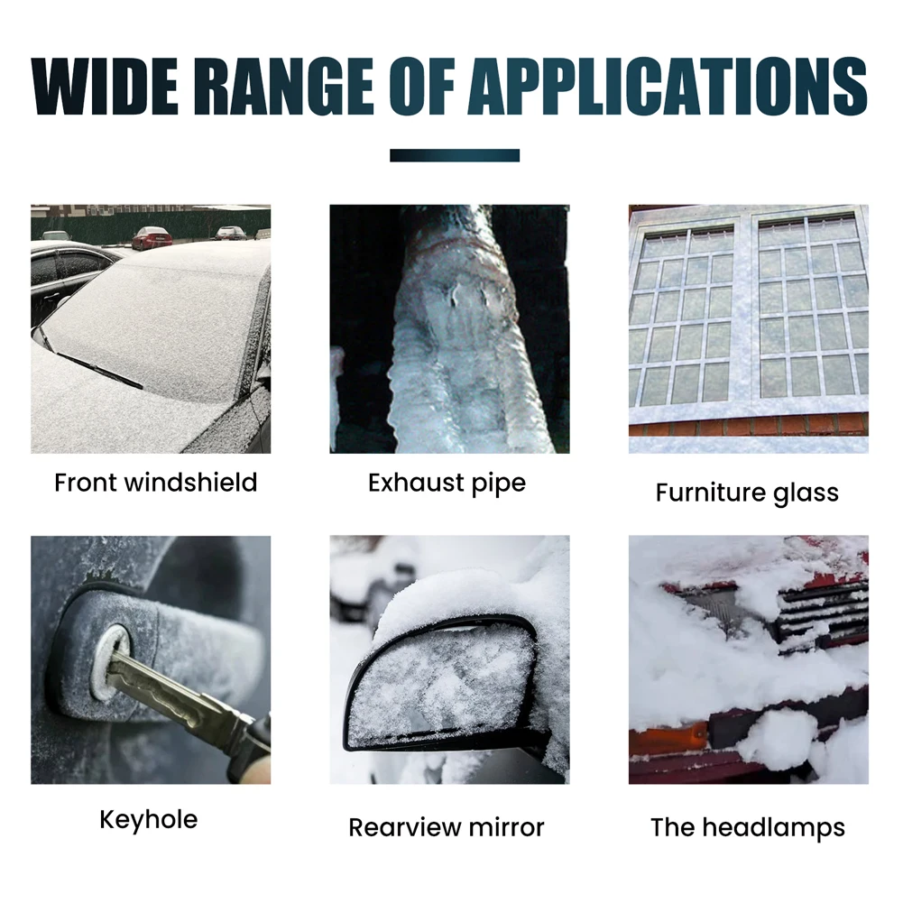 Snow Melting Defrost Liquid Road Anti Slip Snow Melting Spray 100ML Defrosting Anti Frost Spray for Car Windshield Window Mirror