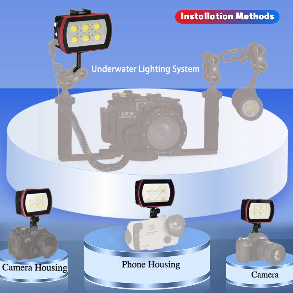 Seafrogs Aluminum LED Diving Light 7000-7500K Underwater Photography Lamp For Underwater Photography And  Outdoor Activities 2