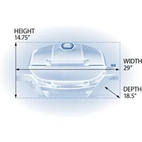 Portable Electric Grill, Black, 1500 Watts, 285 in² (1839 cm²) Cooking Area, Cast Iron Grids, Temperature Gauge 2