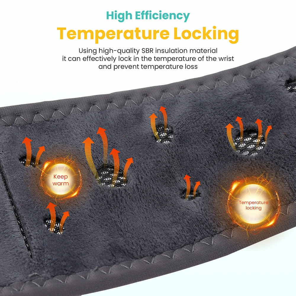 Electric Hand Massager 3 Modes Vibration Wrist Massager Wireless Heating Wrist Massage Brace Wrap Relaxation Kneading Massage