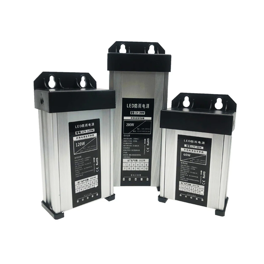 스위칭 전원 공급 장치, 야외 방수 전원 공급 장치, 5, 12, 24 V 볼트, 220V AC-DC, 12V 변압기, 100W, 200W, 300W, 400W, 500W, 600W