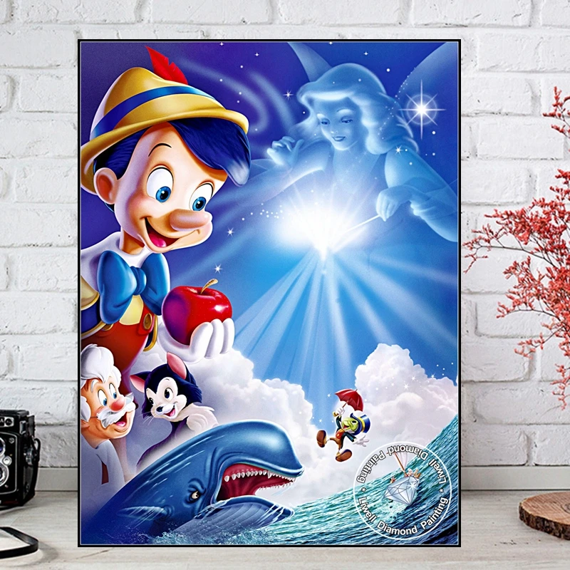 Pinocchio 1940 Disney Movie And The Blue Fairy Diamond Painting Art Cross  Stitch Cartoon Grumpy Cat Handwork Gift Home Decor