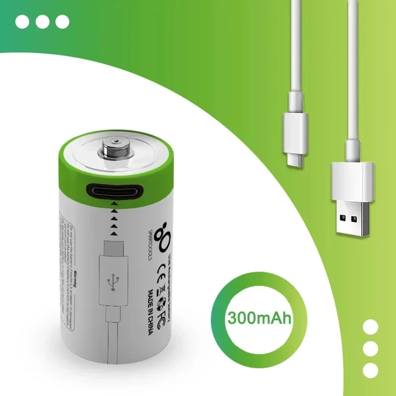 

Rechargeable lithium-ion battery, CR2,3.7V battery, 300mAh, CR123A, laser pen, LED flashlight, USB C-type charging+free shipping