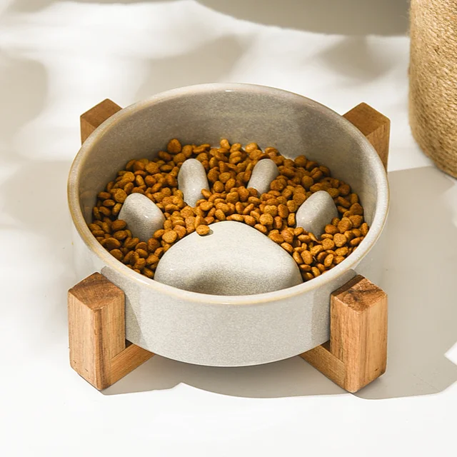 New Slow Food Bowl Ceramic Food Bowl for Dogs and Cats Slow Food Bowl Pet Supplies Anti Knock Anti Choke Feeder 4