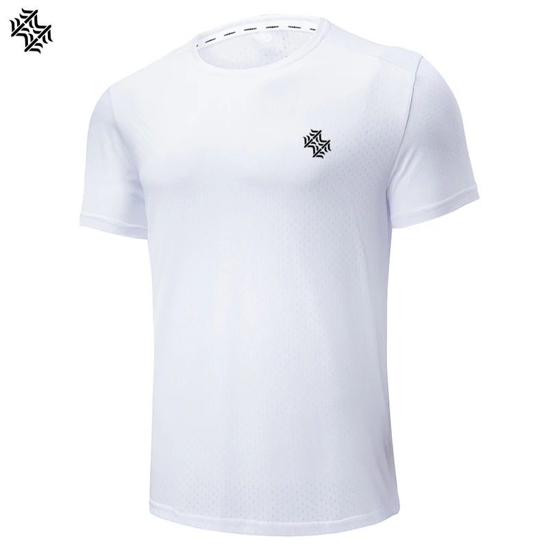 Summer Men's Breathable fitness Quick drying T-shirt Leisure Outdoor running short sleeve Gym Tops