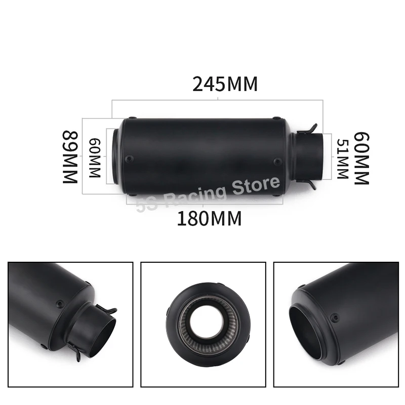 For Yamaha YZF R6 2006 - 2018 2019 Motorcycle Exhaust Escape System Moto Modify Carbon Muffler Mid Link Pipe 60mm DB Killer - Image 2