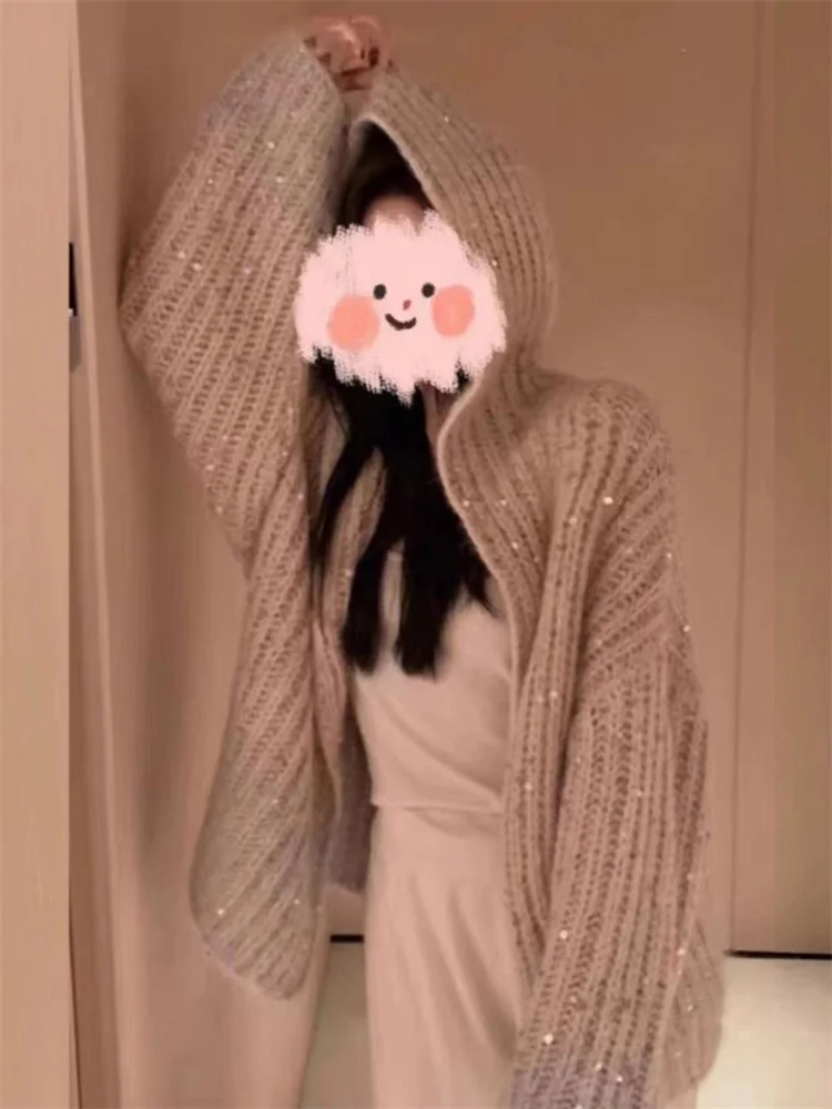 Wmstar New Women's Sweater with High-end Temperament Small Fragrance Comfortable Sequin V-neck Sweater Wholesale Dropshipping