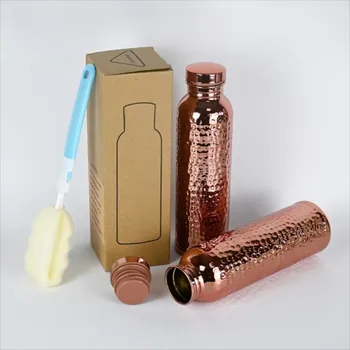 800ML Copper Water Bottle​ ​One-Click Open Lid​ ​Thermal Insulation ​Leakproof Sports Bottle​ Anti-Slip Silicone Base​