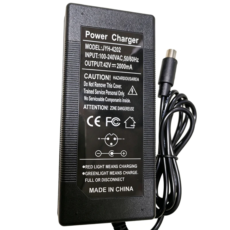 PKCAR 42V 2A Smart Lithium Battery Charger – Optimized for Xiaomi M365 & 10S 36V Batteries
