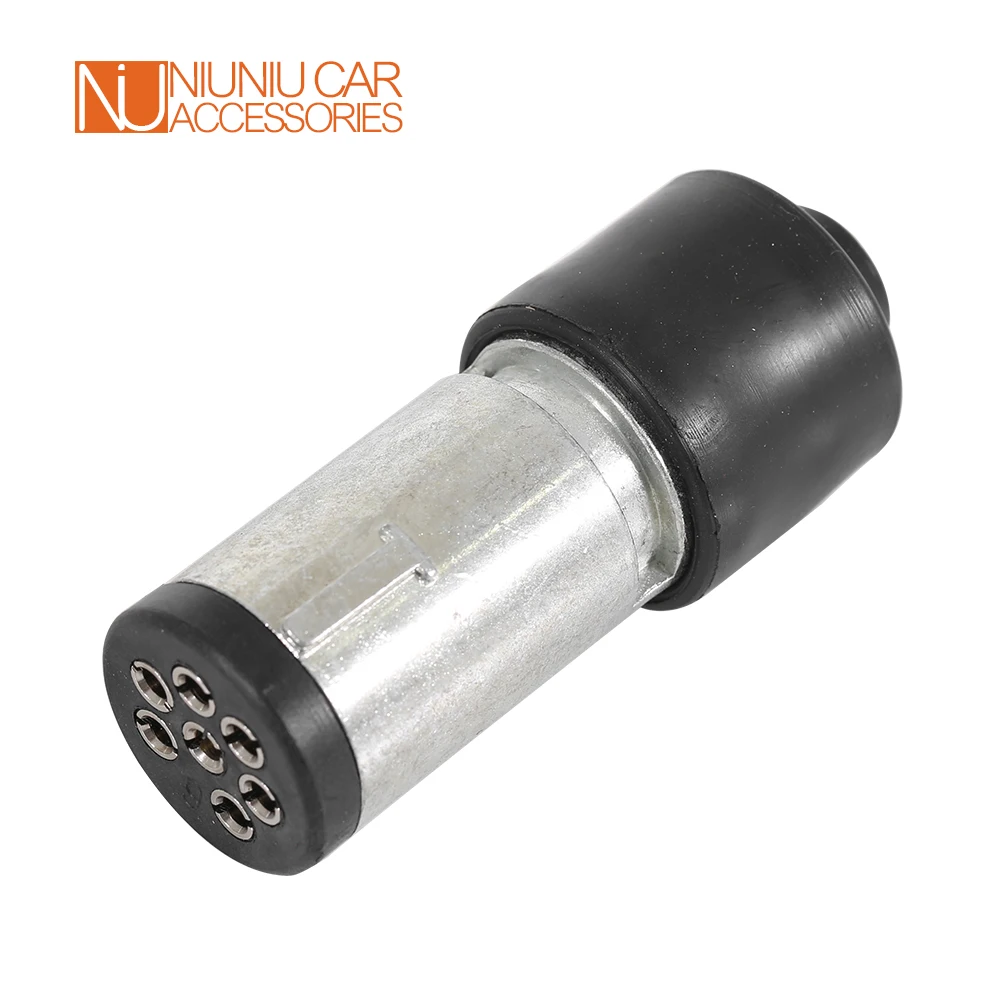 7 Pin Small Round Male Metal Trailer Plug Connector RV Camper Caravan Parts Accessories thread female head pneumatic connector coupler coupling connector eu standard male thread pneumatic air compressors