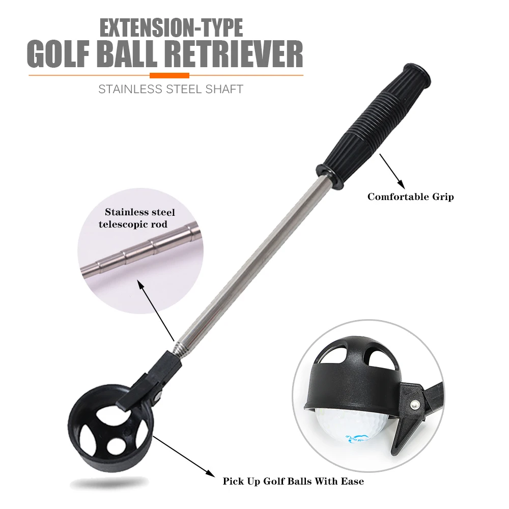 Description Picture 4 of itemExtension-type Golf Ball Retriever Stainless Steel Shaft Telescopic Rod Golf Outdoor Sport Accessory Portable Pick Up Tool