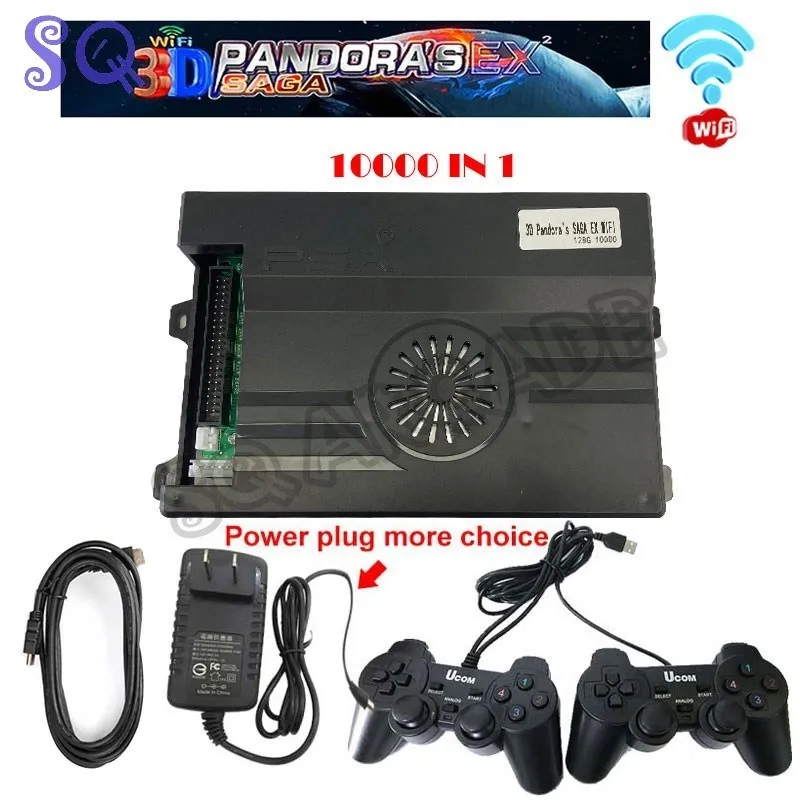 3D WiFi Pandora Saga EX2 10000 in 1 Game Box Built-in 128g Save Function Multiplayer Joysticks Arcade Game Console PCB Video original pandora box dx wireless game controller set arcade pcb 2567 in 1 record high score pause save function 3d video game