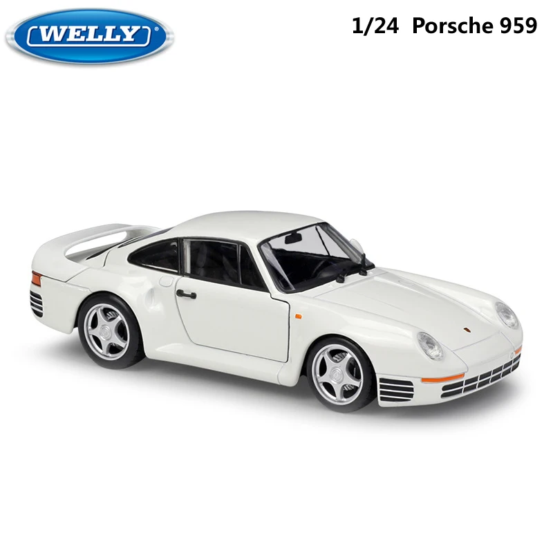 Simulator Welly Diecast Model Car 1:24 Scale Porsche 959 Classic Sports Car Metal Alloy Race Toy Car For Boy Gift Collection