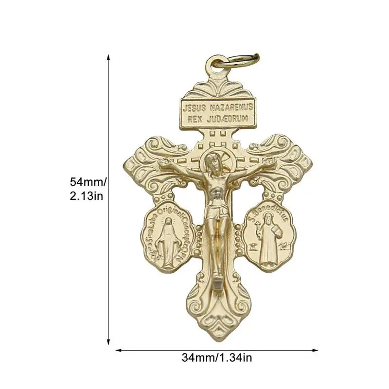 Vintage Jesus Cross Pendant Zinc Alloy Cross Pendant Retro Metal Crafts Christian Christmas Gift DIY Jewelry Making Accessories