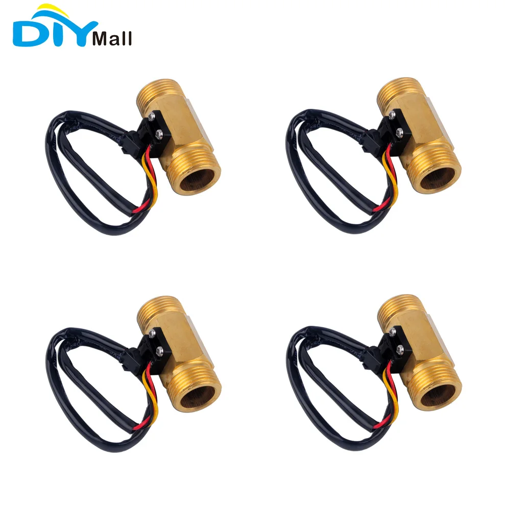 

4Pcs/lot Water Flow Sensor 3/4" DC4.5V-18V 1-30L/min Copper Hall Pulse Turbine Flow Meter 1.75MPa