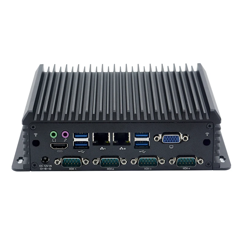 Ipc I3-8145U I5-8265U I7-8565U Mini Pc Industriale Senza Ventola 6 * Rs232 Com 2*1000M Lan Vga Hdmi Usb Gpio Supporto Linux Windows 10