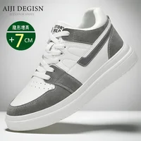 Luxury mens elevator shoes height increase invisible 7cm heighten increasing sports sneakers elevate taller lift leather shoes 1