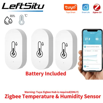Tuya Zigbee Smart Temperature Humidity Sensor Indoor Hygrometer Controller Monitoring Work with Smart Speaker Alexa Google Home 1