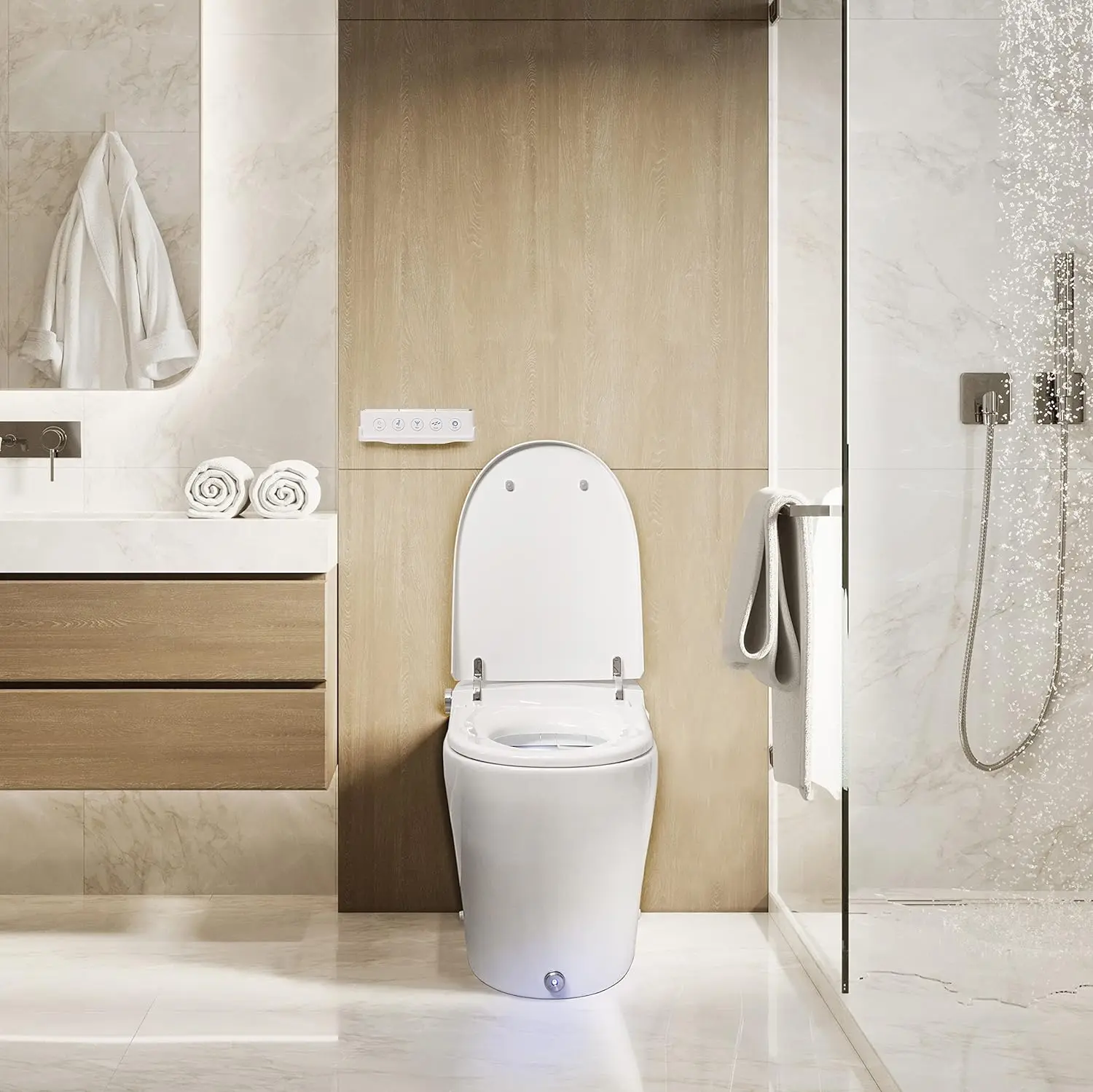 Intelligent Elongated Bidet Toilet Hands Free Open Close Instant Heated Water Dryer & Seat  Quick Drying 6