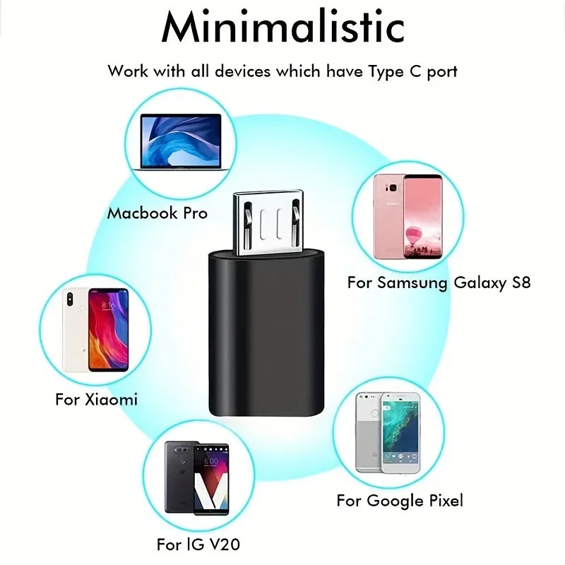 4개의 USB 어댑터: USB-C/마이크로 USB/USB-A(암) - USB-A/USB-C/마이크로 USB, 다양한 장치 변환에 적합