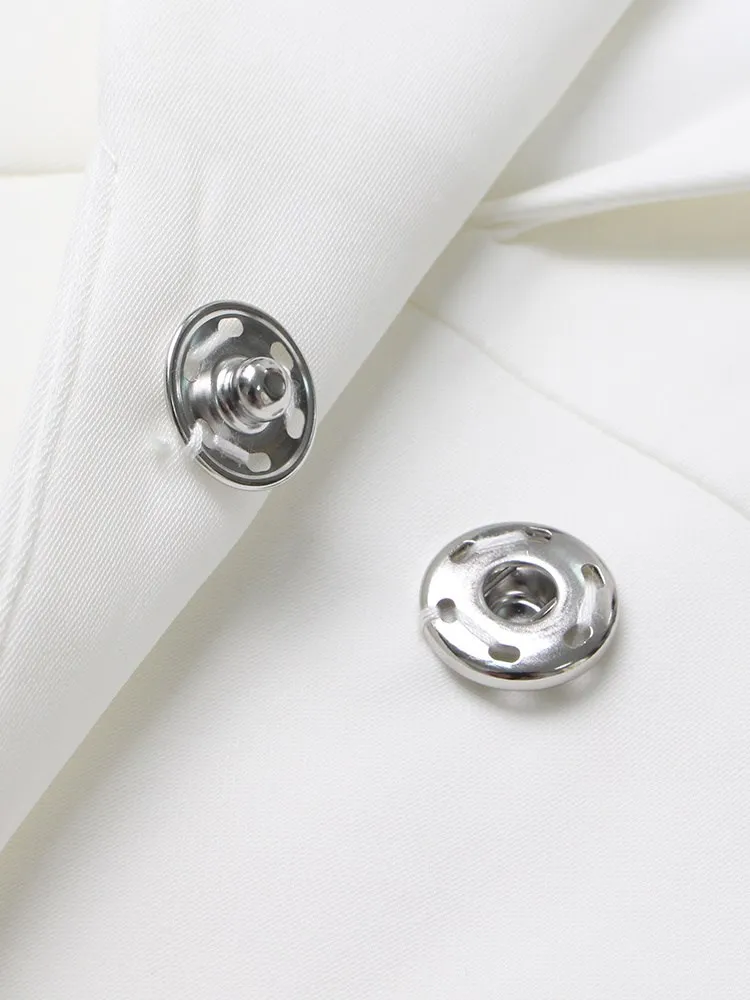 KBQ Hollow Out Cropped Blazers For Women Notched Collar Long Sleeve Spliced Buttom Solid Straight Blazer Female Fashion Clothing