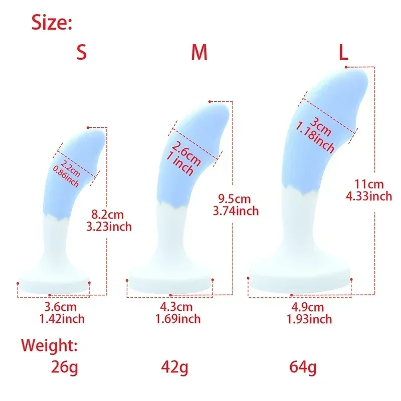 Anal Plug Butt Plug Silicone Rubber 3 Sizes Crystal Gemstone Base BDSM Prostate Massager Masturbation Adult Sexy Toy for Women