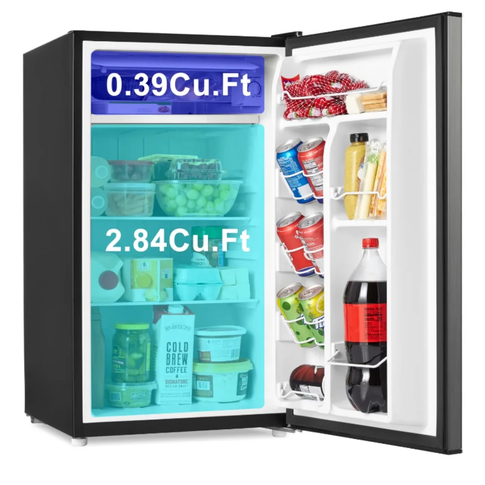 Galanz Compact Single-Door Refrigerator - 4.3 cu ft - Stainless Steel