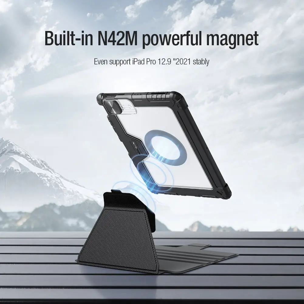 Nillkin Armadura para Carros Slide Câmera Magnética Flip Case de Couro para Ipad Pro 2023 2023 2023 ar 10.2 10.9 11 12.9 Lente Capa - Imagem 4