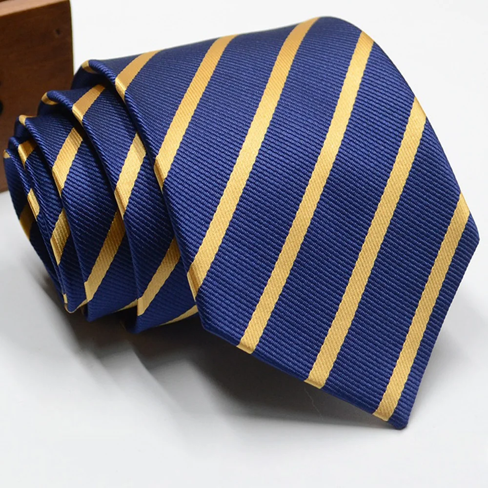 Classic Stripe Necktie - Business Formal Tie for Men 8cm Blue Black Pink Red