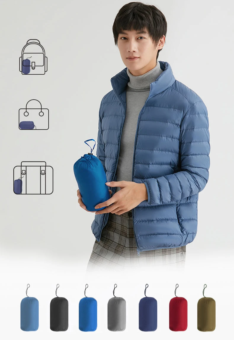Man 90% White Duck Down Hooded Jackets Winter Autumn Coat Men Ultra Light Down Jacket Warm Outwear Parkas Man Outdoors Parkas