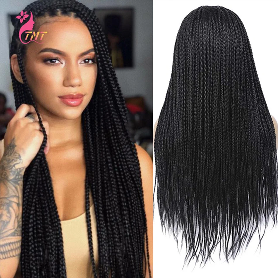 Long Straight Synthetic Box Braids Wigs 26 Inch High Quality Synthetic