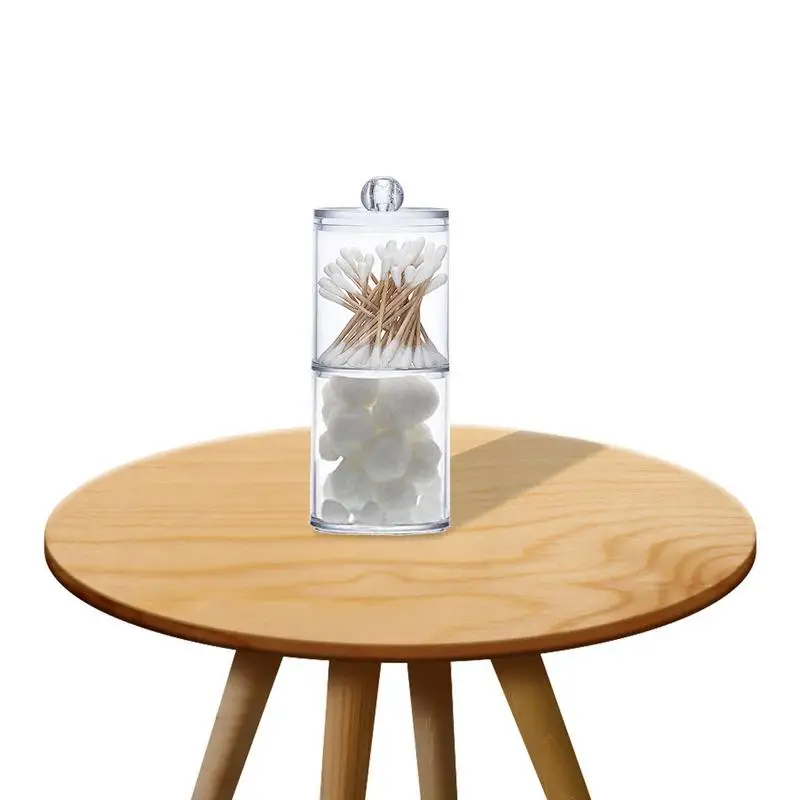 

Vanity Storage Organizer Canister Holder Cotton Swabs Holder Dispenser Box Bathroom Containers For Snack Jewelry
