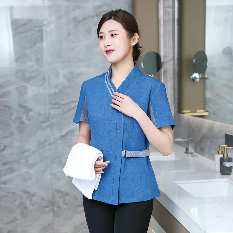 

Aunt Uniform Sleeve Housekeeping Cleaning Short Summer Breathable Property Service Thin Clothes Woman The Work