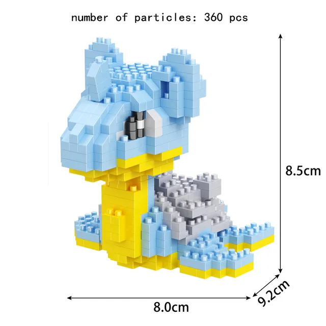 TAKARA TOMY 41 styles Pokemon Pikachu Building Blocks 3D DIY Educational Model Ornament Mewtwo Micro Small Assembled Block Brick 7073