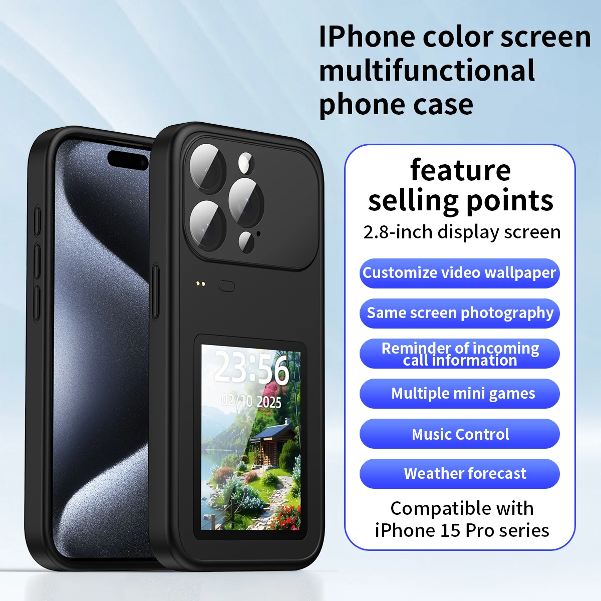 Multifunctional Color Screen Phone Case with DIY Wallpaper & Game Features
