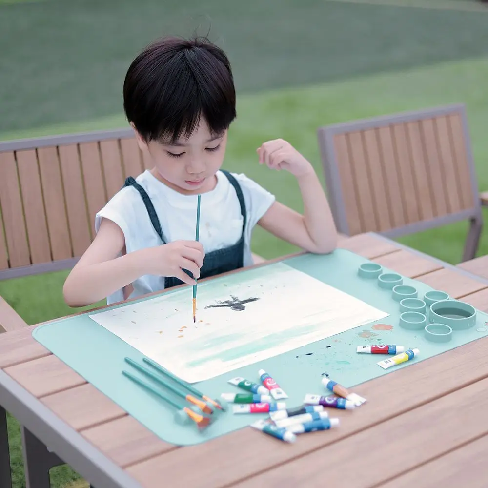 Silicone Painting Mat Pigment Palette Non-Stick Art Craft Mat For Painting Ink Blending Watercoloring Stamping