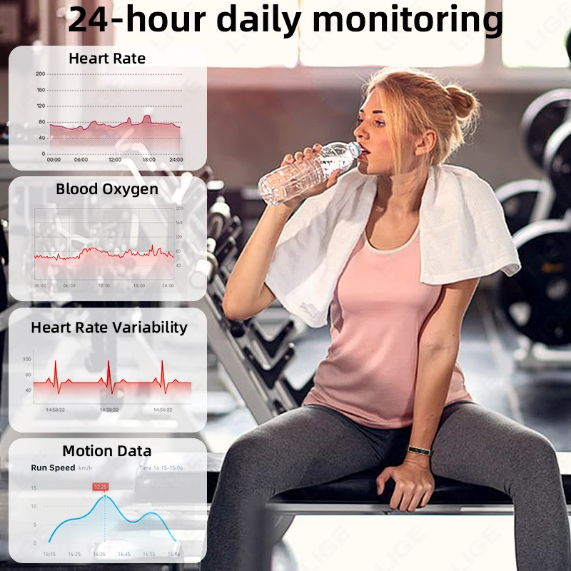 Health Smart Band Fitness Tracker Smartwatch with Heart Rate Blood Oxygen Sleep Monitor Waterproof Pedometer Watch for Women Men 5