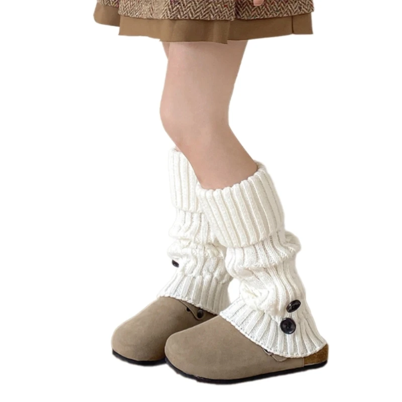 Knitted Leg Cover Socks Stockings for Girls 3-13 Year Autumn Winter Retro Loose