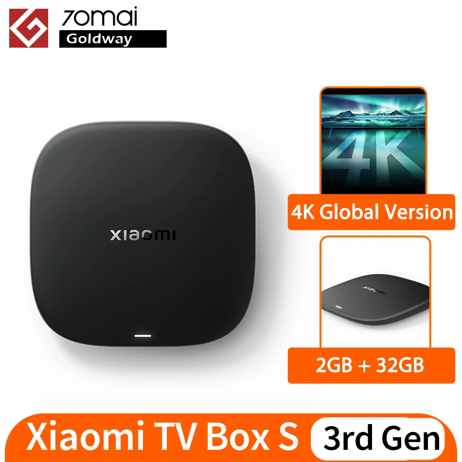 Global Version Xiaomi Mi TV Box S 3rd Gen 4K UHD Bluetooth 5.2 Wifi6 2GB 32GB Google TV Google Assistant Smart Media Control smart tv box