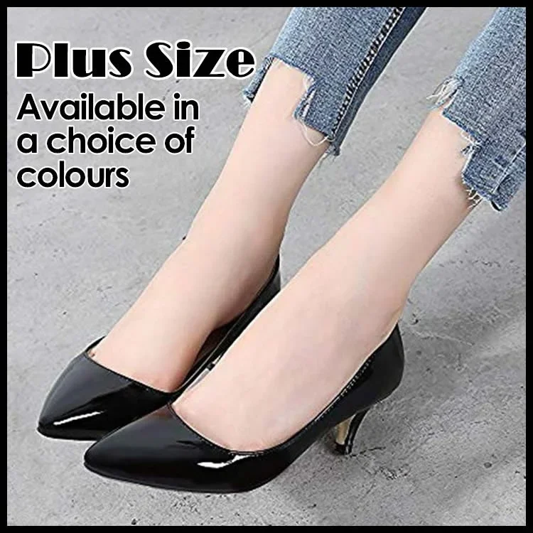 New Women Pumps Classic Sexy Pointed Toes 5cm Low Med Kitten High Heels Spring Brand Design Black Dress Wedding Shoes Large Size 5