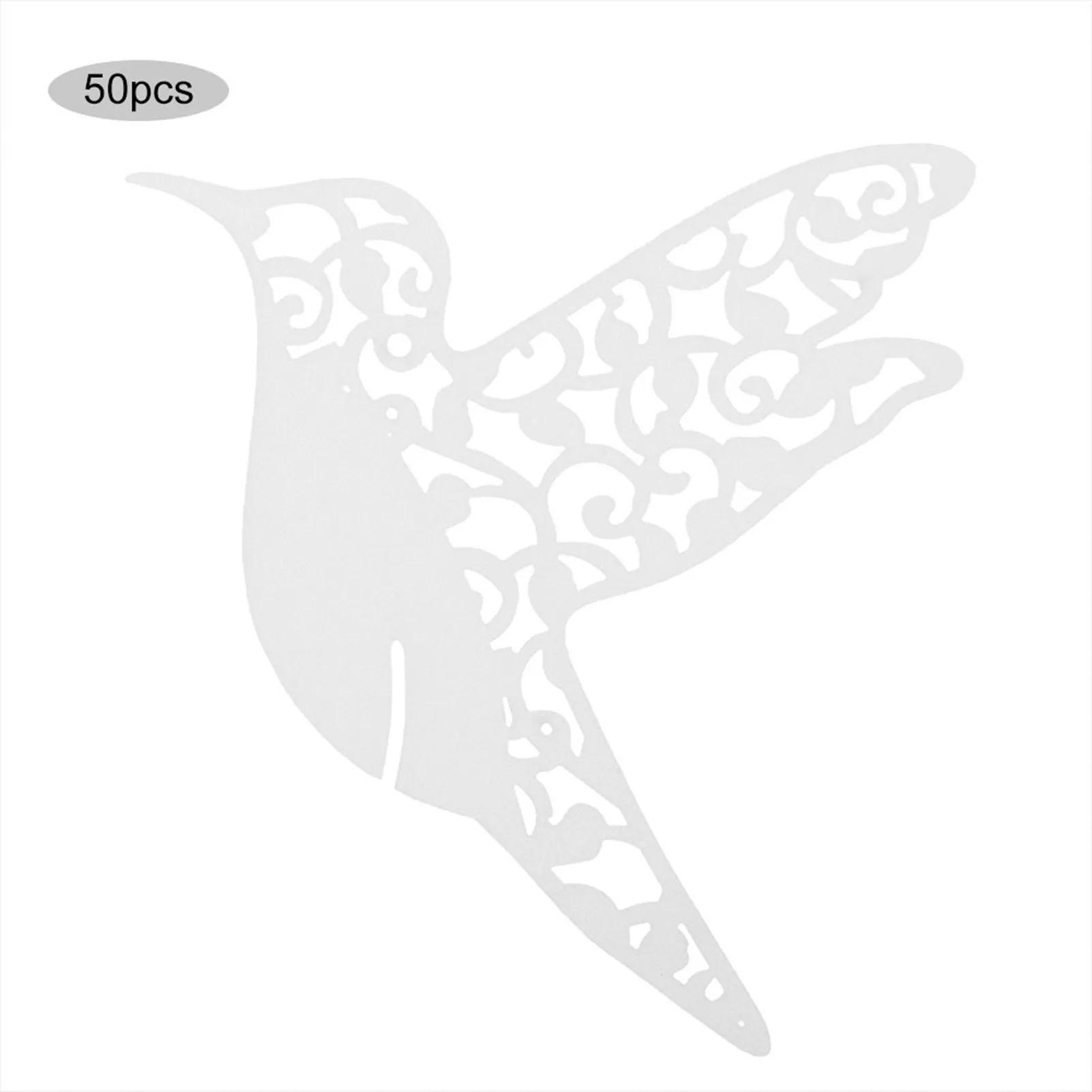 50Pcs Creative Little Bird Shape Wedding Hollow Name Place Cards for Wine Glass Table Decoration