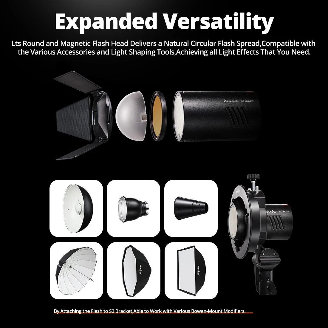 갓옥스 AD100PRO-DS 아웃도어 포켓 스피드라이트 플래시