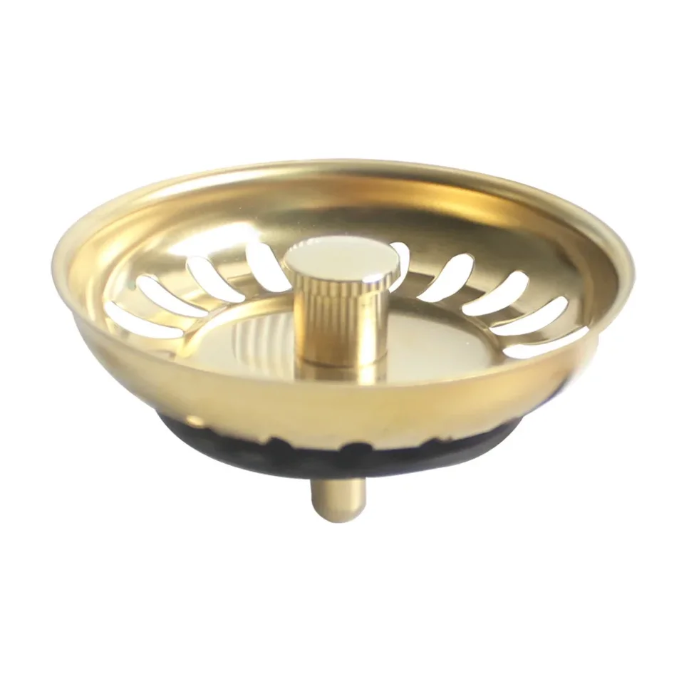 Filtro di scarico per lavello da cucina e tappo per lavandino, 3-in-1, in acciaio inox, con cestino anti-intasamento, adatto foro 75-86 mm, profondità > 40 mm