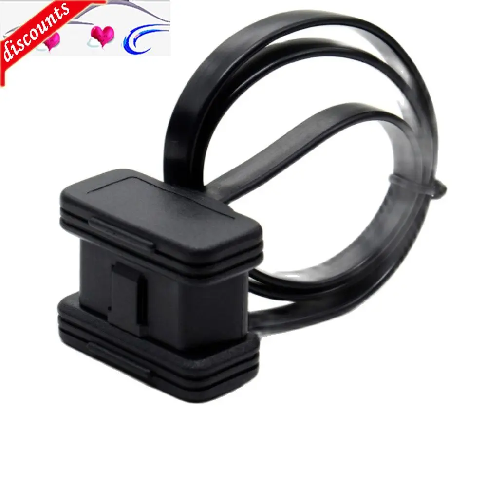 

Hot Sale! Flat+Thin As Noodle OBDII OBD 2 OBD2 16 Pin ELM327 Male To Dual Female Y Splitter Elbow Extension Connector Cable