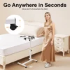 Laptop Desk Stand 360° Adjustable Tilting Overbed Table with Wheels Mobile Laptop Table Foldable Rolling Bedside Desk 60*40cm