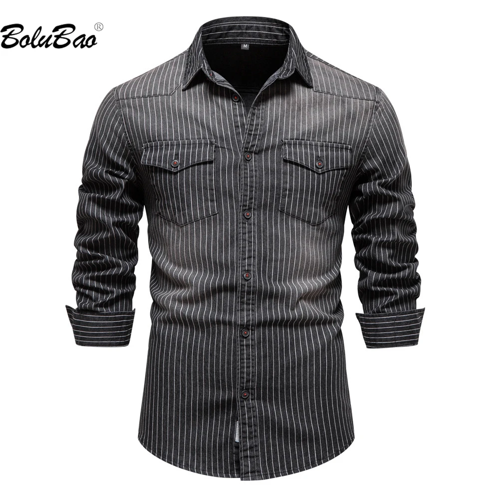 

BOLUBAO 2023 Casual Shirt Men's New Product Design Washed To Do Old Denim Top High-Quality Design Trend Hot Selling Shirt Men