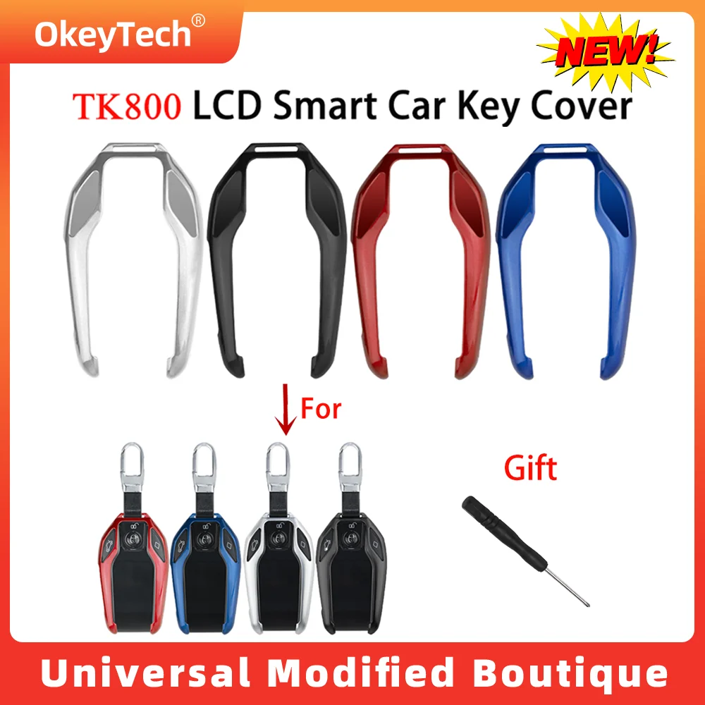 

Okeytech TK800 LCD Smart Remote Car Key Cover Fob Chain Case TK800 Key Shell for Protection Anti Falling Lose High Quality