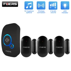 Wireless Smart Doorbell with 32 Melodies and 150M Range - US Plug (1 Receiver 3 Sensor)