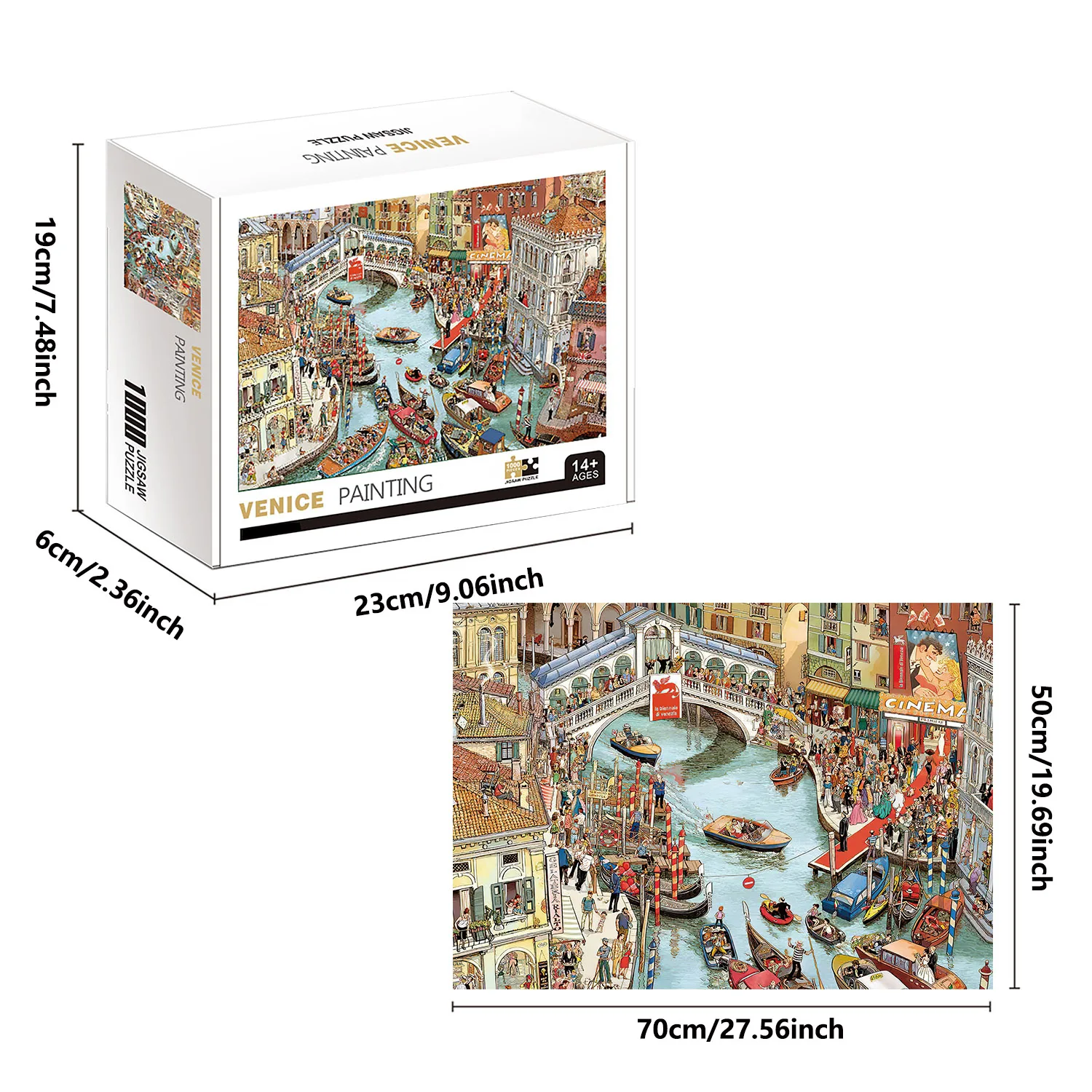 Jigsaw Puzzle 1000 Pieces Venice Painting Home Decor Adults Puzzle Games Family Fun Educational Toys
