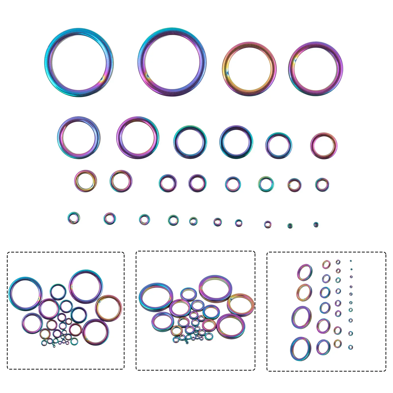 28pcs Ceramic Fishing Rod Wire Ring High Quaility O Ring Size 2#-30# Eye Ceramic Different Size Tip Repair Kit Fishing Tool
